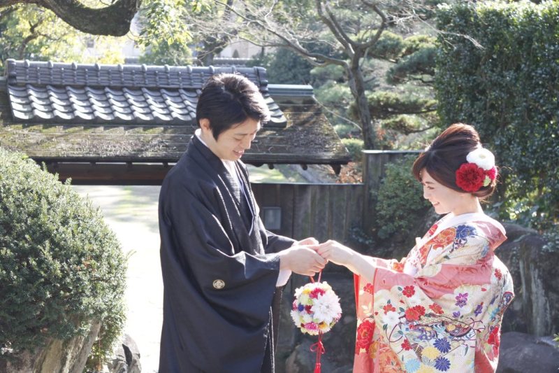 自前のブーケと一緒に