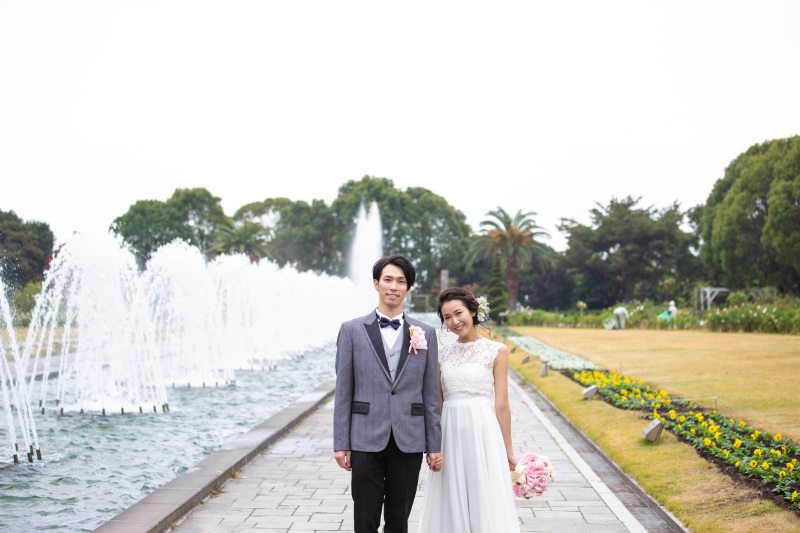 【衣装追加料金なし】須磨離宮公園ロケーション｜衣装選び放題&times;100カット&times;ヘアメイク込。噴水と緑が彩る王道ロマンチック撮影