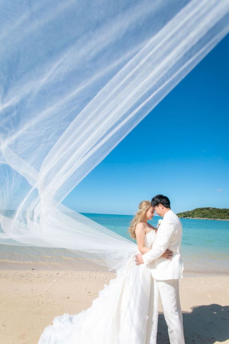 ベールが舞い上がる