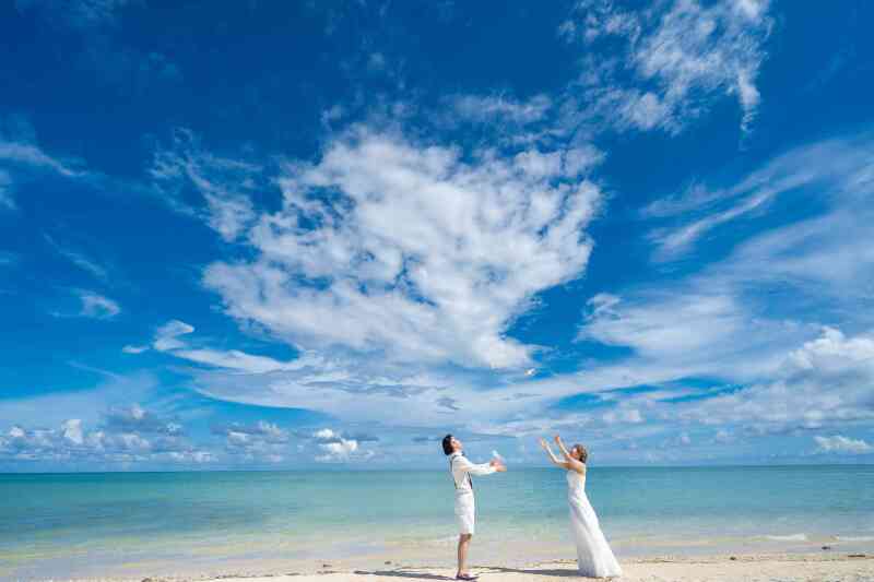 青空に向かって