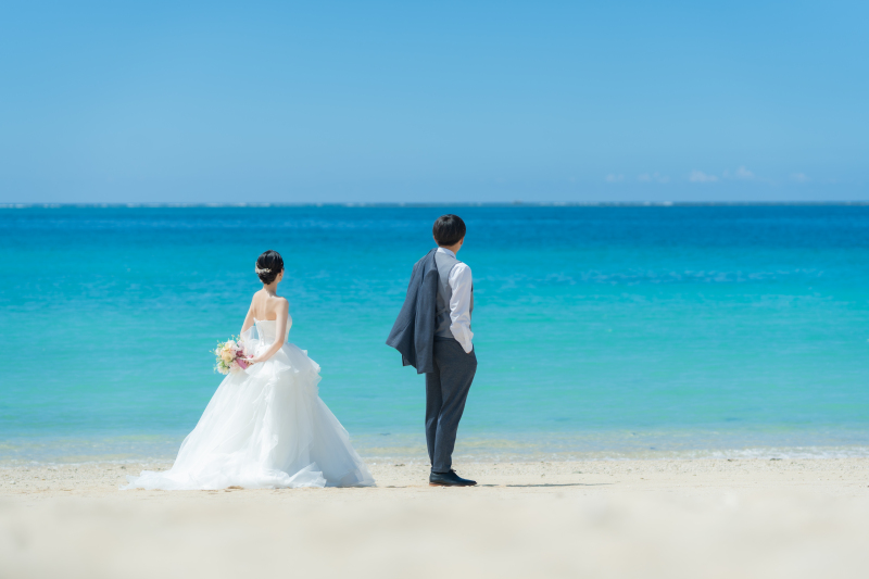 晴れの日。広く青い海を眺める後ろ姿もしっかりと♪