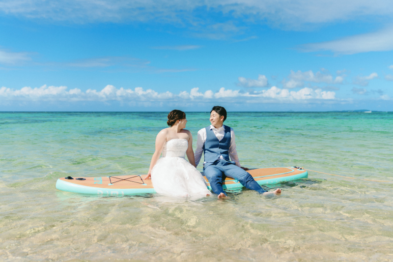 海に浮かぶSUP撮影