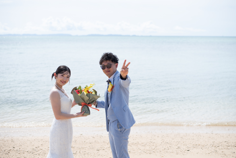 プレゼントの花束をブーケに♪