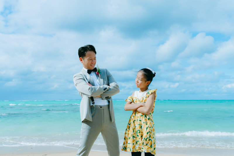 今度は新郎様とお子さんのツーショット♩