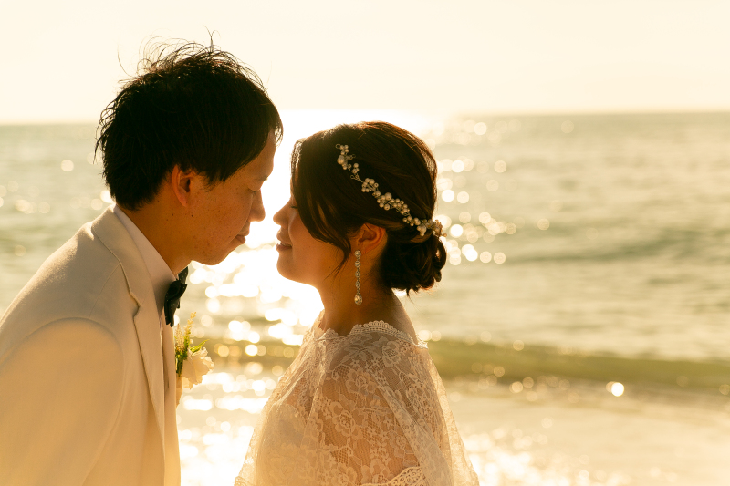 サンセットをバックに撮るとシルエットも綺麗に♡