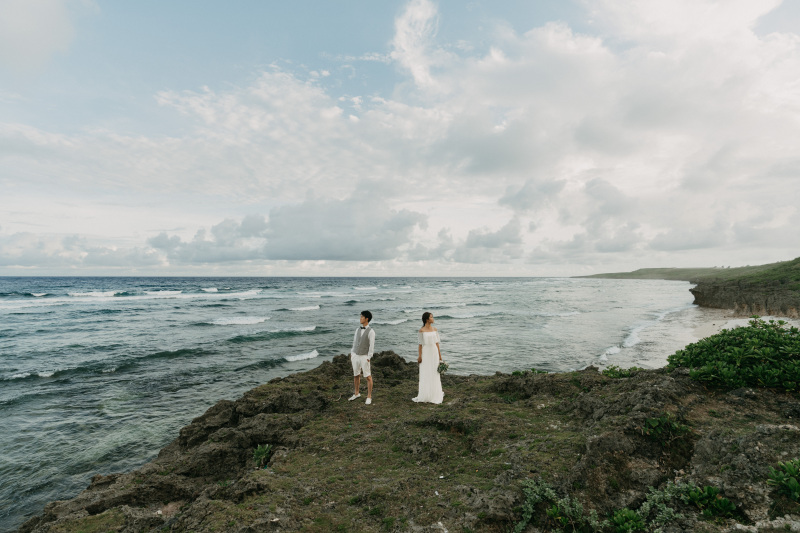 岩場では大人っぽく