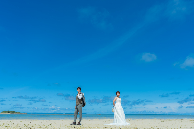 撮影日和の晴天の下、ビーチ撮影がスタートです^^