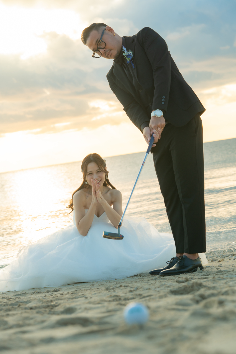 サンセットまではおふたりの好きなゴルフをして♪