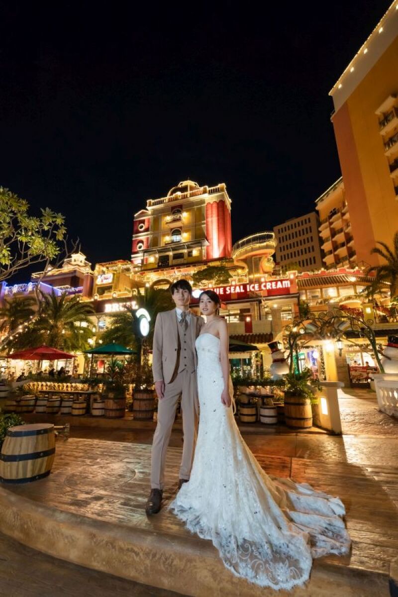 綺麗なイルミネーションの中で