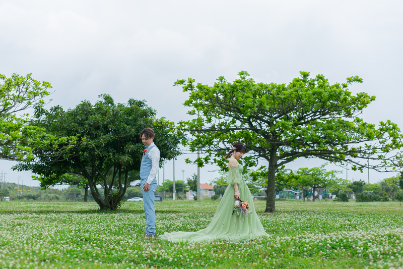 ドレスチェンジでグリーン撮影へ！