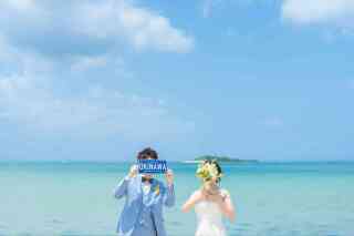 青い空、青い海で