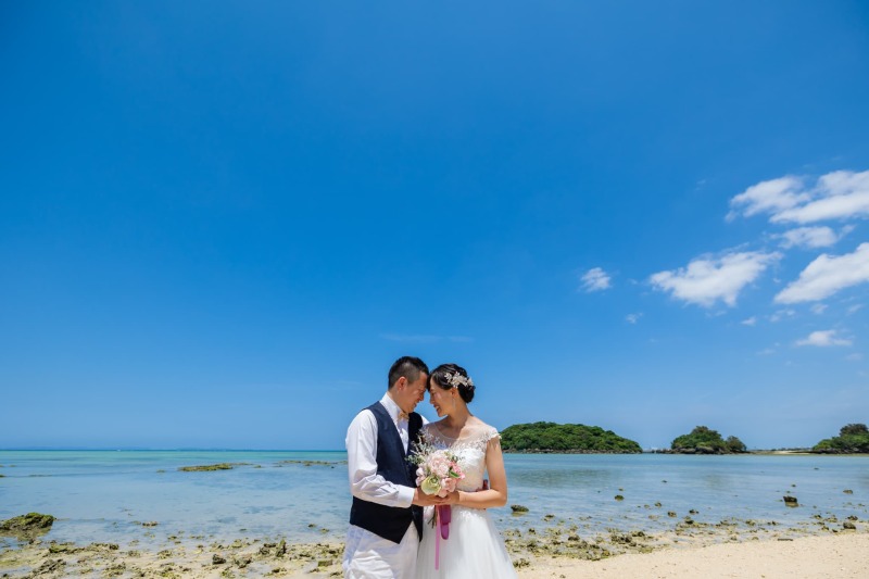 青い空をバックに...