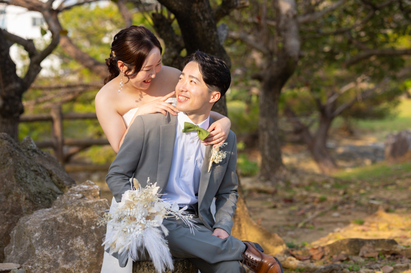 夕日感じるグリーン撮影