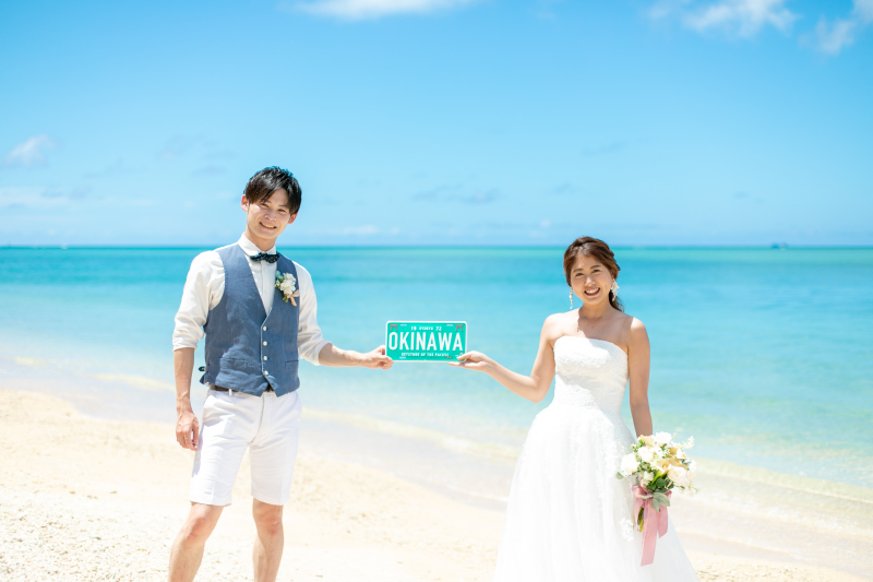 水平線をバックに