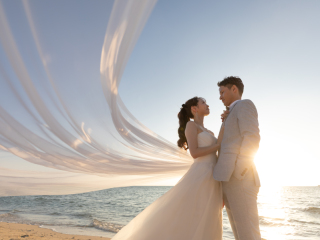 【ビーチサンセット撮影プラン】日の入り前のビーチからサンセットまでの美しい時間◎