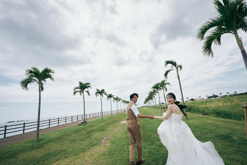 ヤシの木ロードに移動して南国風に!