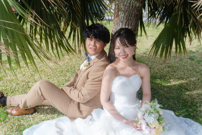 ヤシの木の下でも1枚!