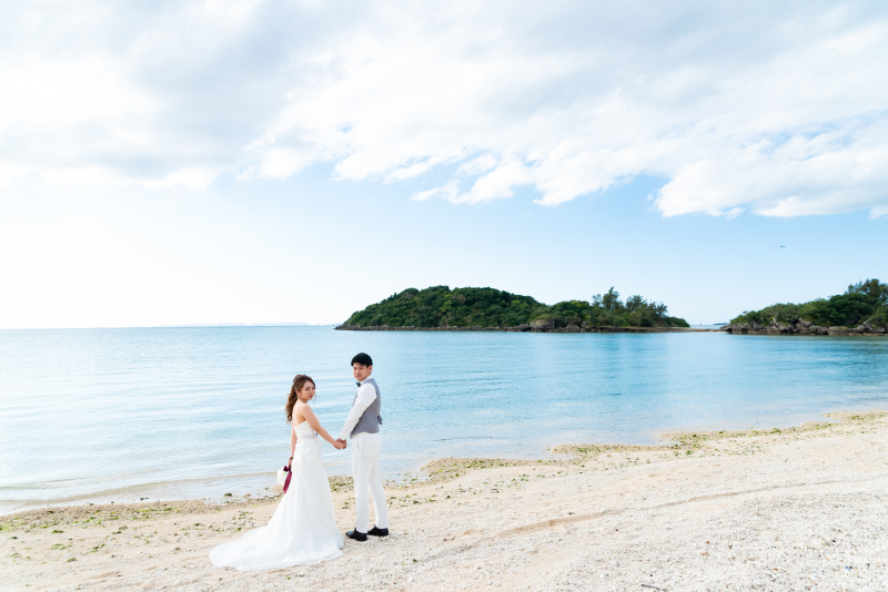 憧れの沖縄でビーチフォト♪