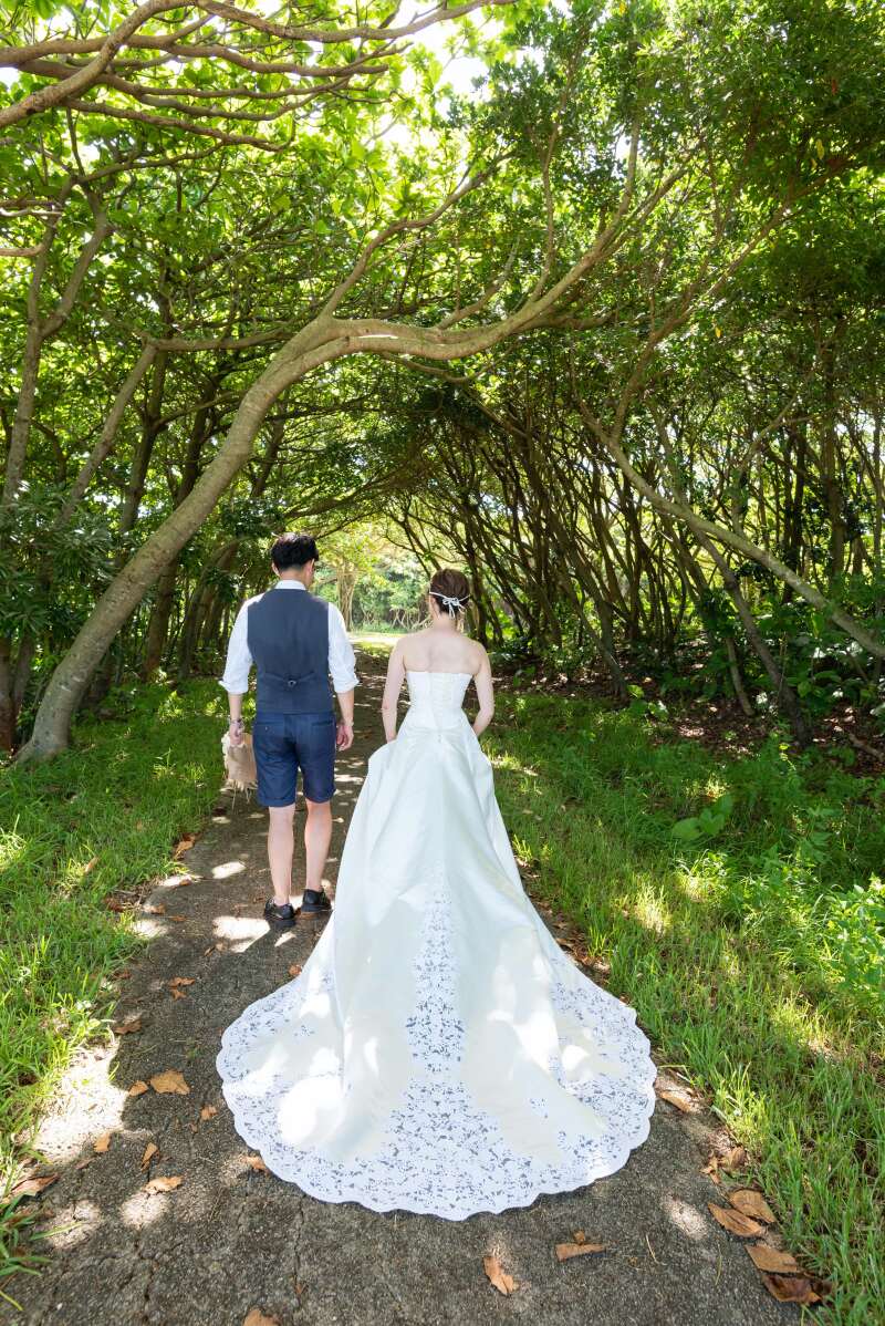 大自然とウェディングドレス