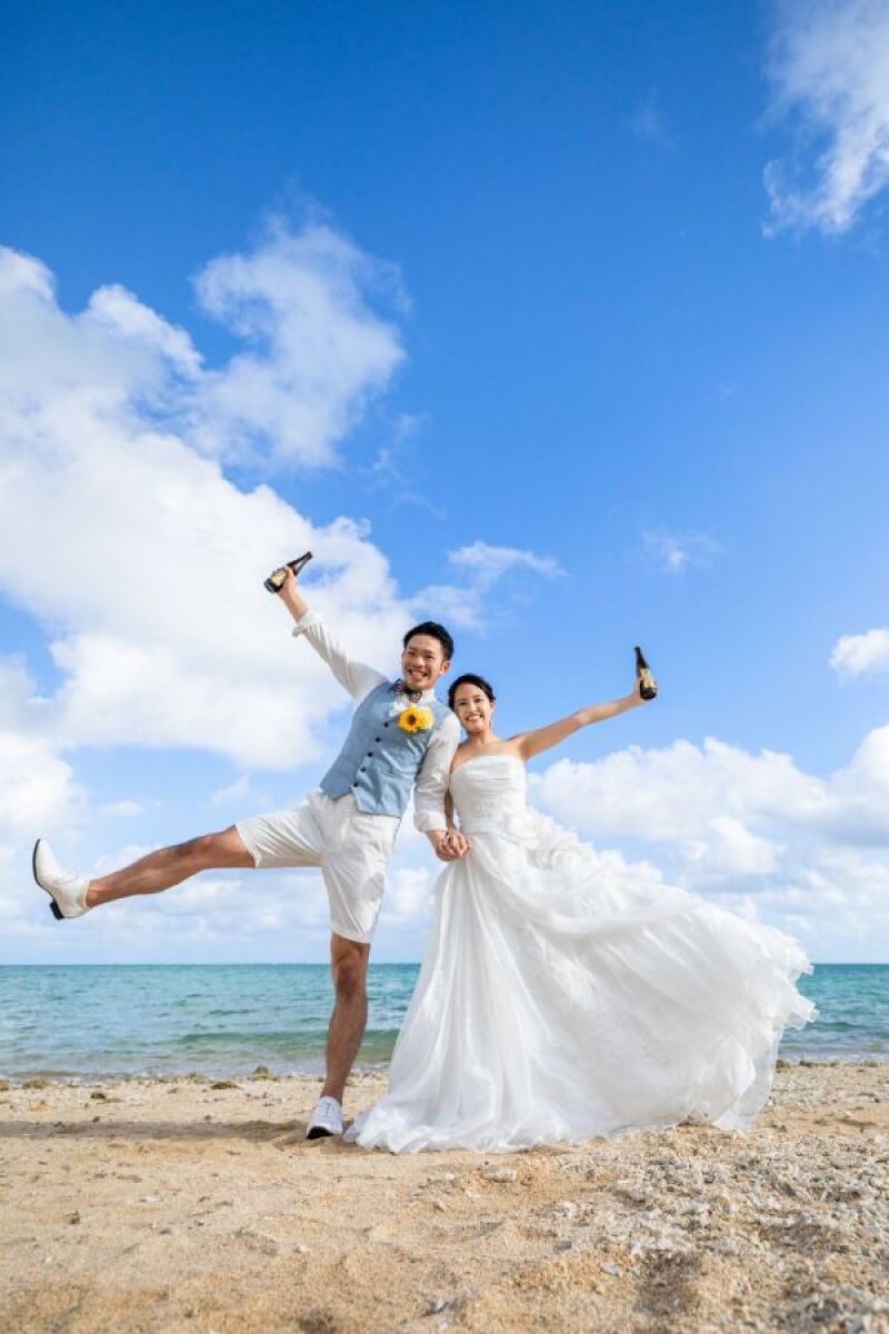 ビールを片手に