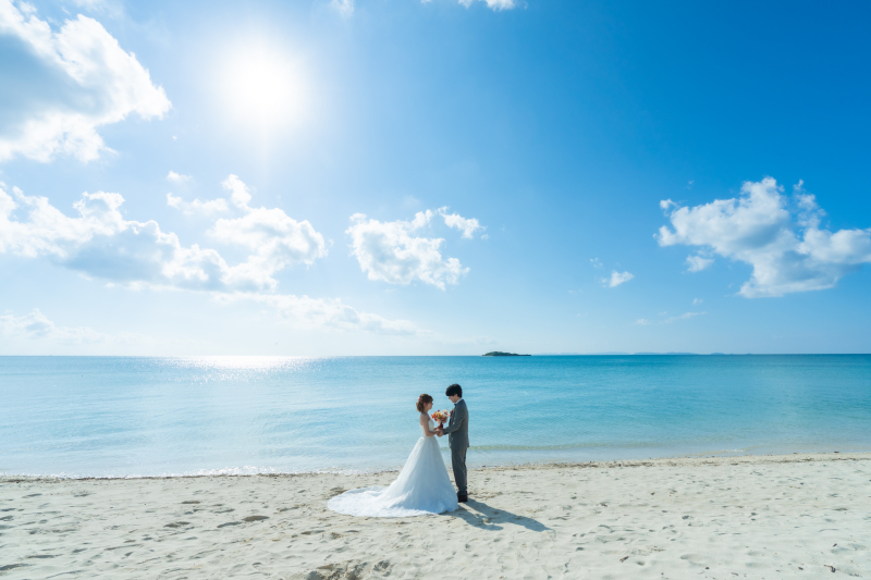 青空と燦々と照りつける太陽の下、撮影スタート！