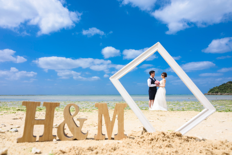 イニシャルとフレームでこんなカットも♪