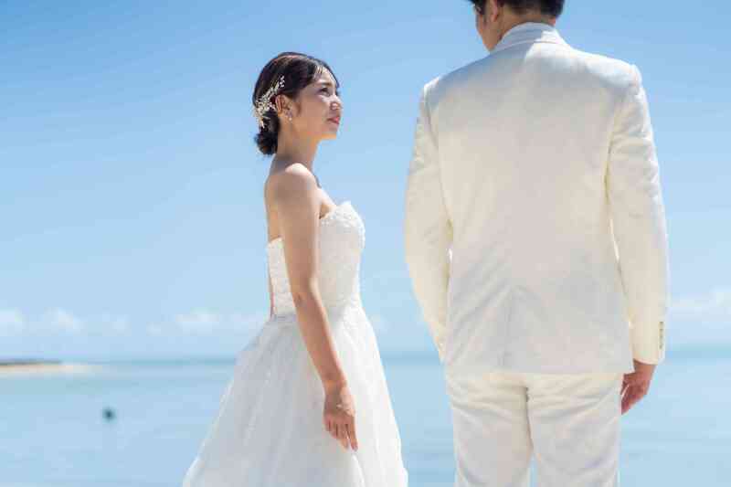 青空と青いビーチと