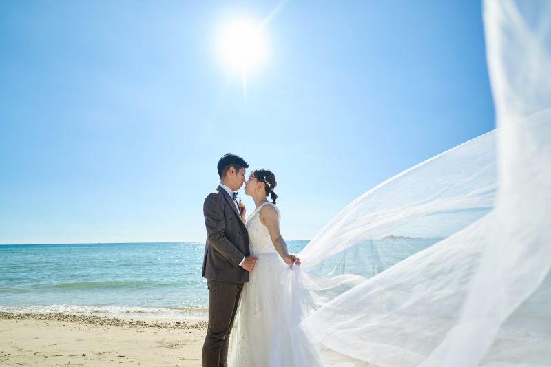 ベールを使って少しロマンチックな写真も◎