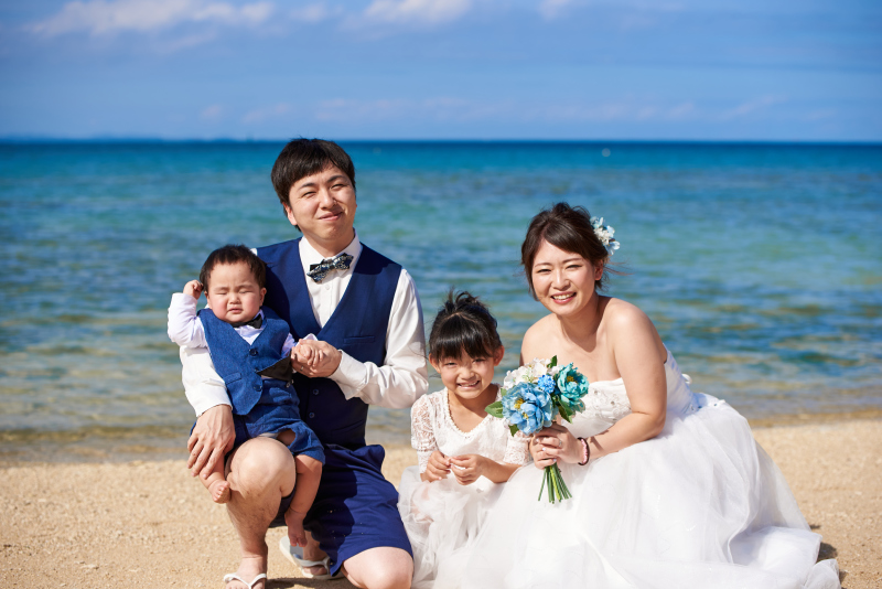 沖縄で家族フォトウエディング☆