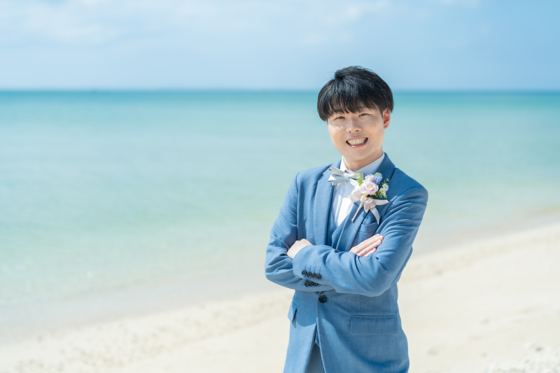 爽やかな笑顔で