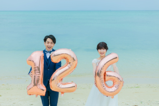 【天然ビーチ＆グリーン撮影コミコミ110カットプラン】大切な日にちの風船と共に♡
