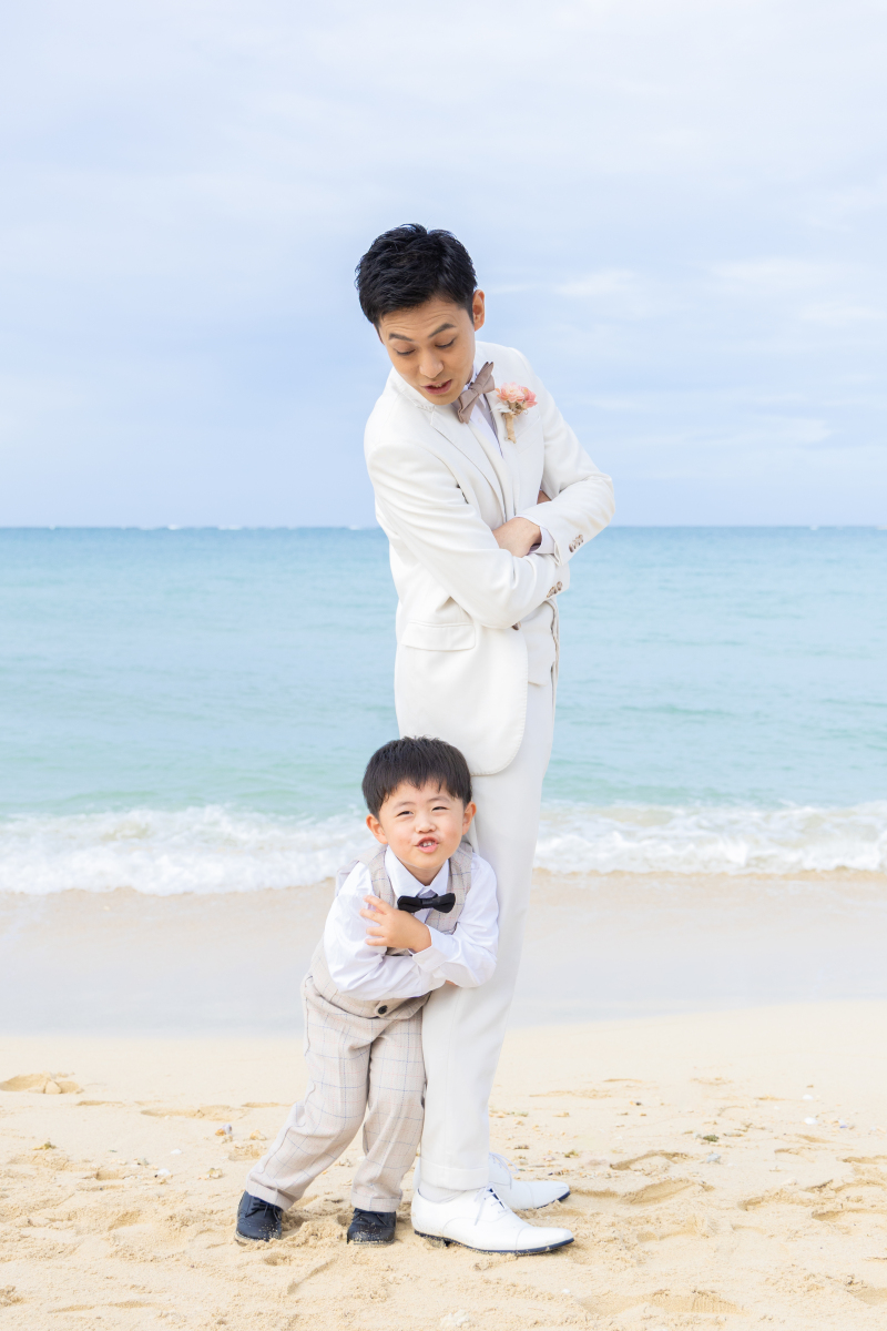 チームメンズ！かっこよく決めポーズをとる長男くん