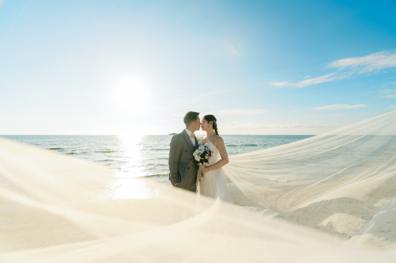 太陽と海と一緒にヴェールショット