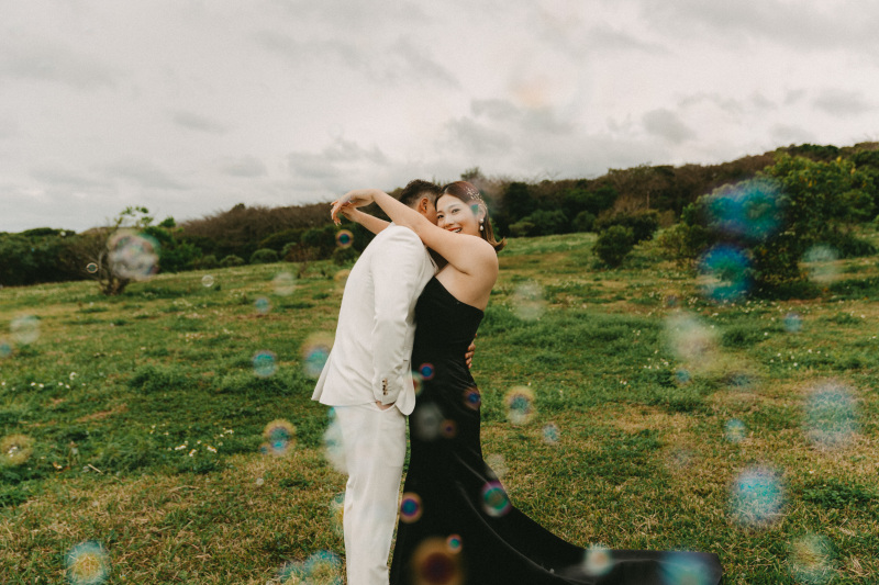 シャボン玉を使って