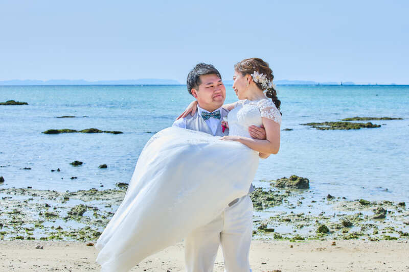 お姫様抱っこもベストタイミングでパシャリ！