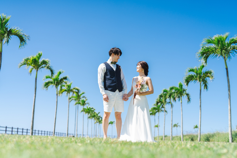 ヤシの木ロードで撮影スタート！