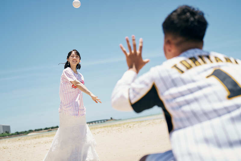 大好きだという野球チームのユニフォームで♡
