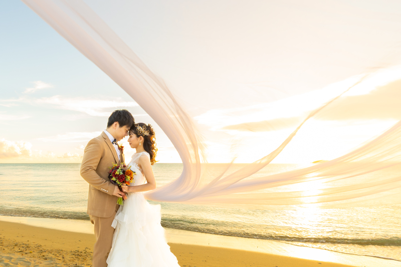 『サンセット&times;ベール』で美しい幻想的なフォト