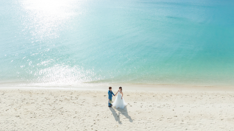 空中でのドローン撮影