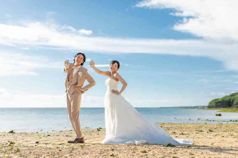 オリオンビールを片手に