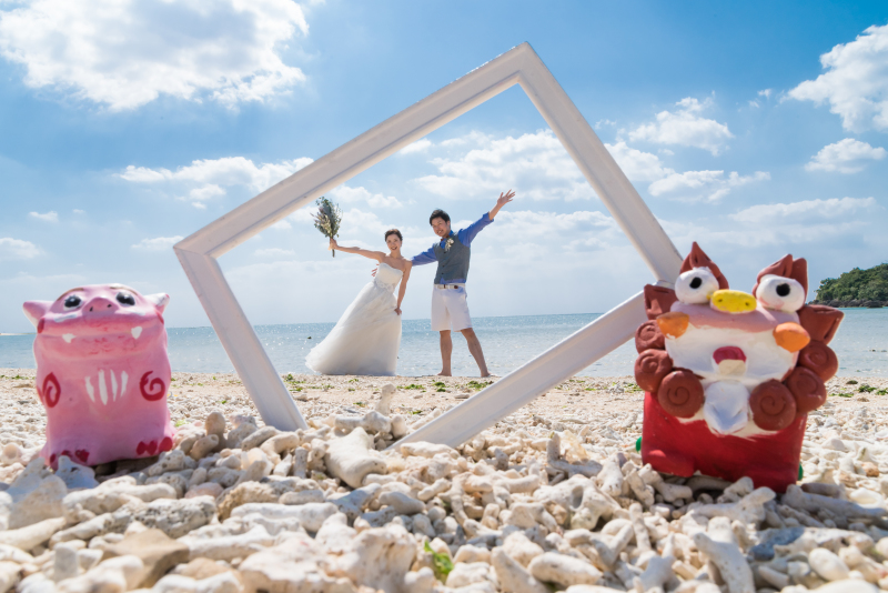 手作りシーサーで楽しい写真を♫