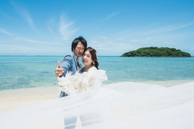 ヴェールを使ったロマンチックな一枚!