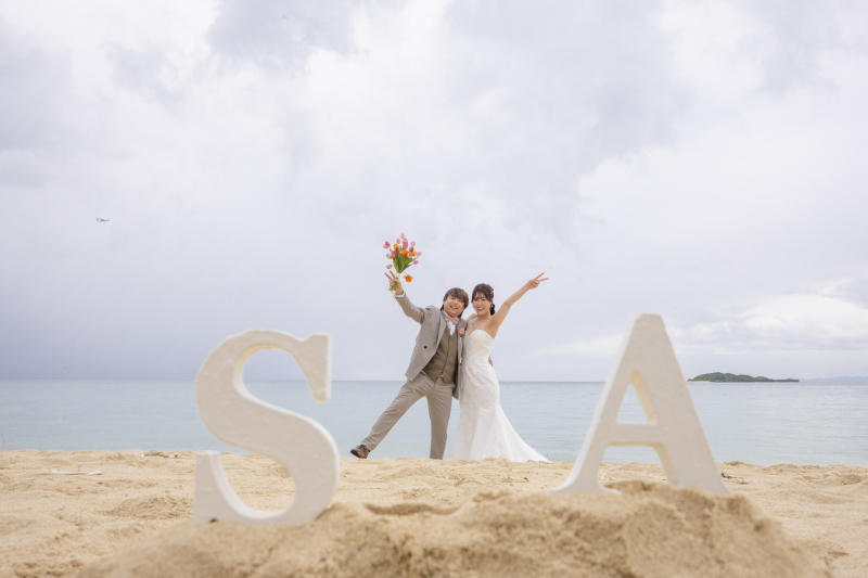 遠近法でおふたりのイニシャルと同じ大きさに♬