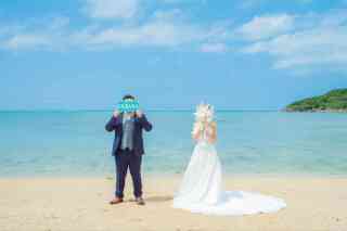 青い海での撮影