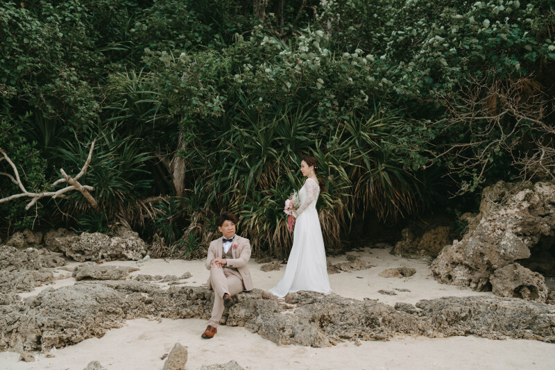 グリーンをバックに