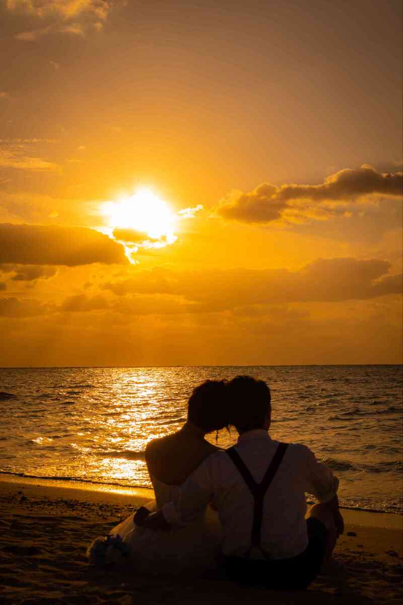 夕日を見つめて