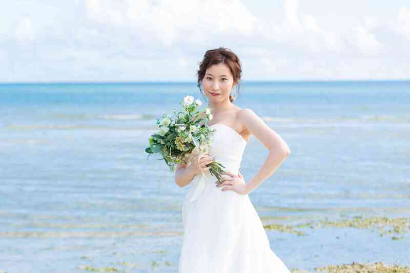 腰に手を当てて