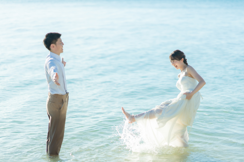 【人気のウォータイン&ドローン撮影付き！】ビーチ＆ウォーターイン＆ドローンフォト撮影コミコミ125カット《衣裳追加料金なし♪》