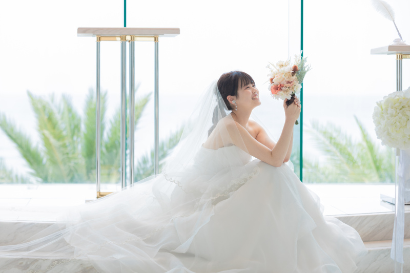 ご新婦様のお座りショット♪
