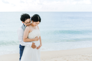 ウェディングドレス（ビーチ＆チャペル）マタニティフォトもできる♡